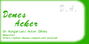 denes acker business card